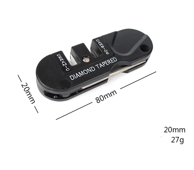 Camping Hiking Knife Sharpening Tools Knife Sharpener Preset Carbide & Ceramic Stone Sharpeners Fold-Out Diamond Coated Rod Outdoor Hunting