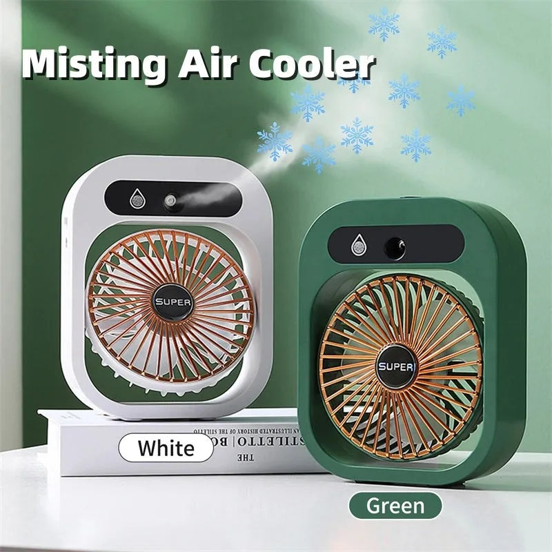 Air Conditioning Fan For Desk USB Rechargeable Misting Fan Air Cooler Portable Spray Fan With 3 Wind Speeds And Humidifier