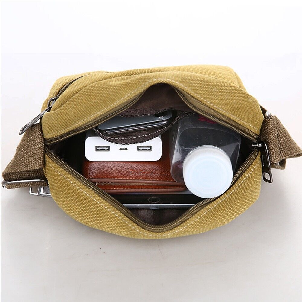 Men's Retro Canvas Crossbody Messenger Bag – Casual Shoulder Satchel for Travel, Work & Daily Use