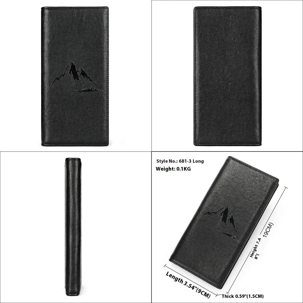 Business Men's Lightweight Genuine Leather Expandable Card Case Wallet