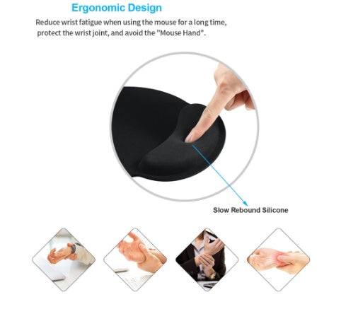 rip Silky Gel Memory Foam Wrist Rest for Computer Keyboard, Mouse, Ergonomic Design for Typing Pain Relief, Desk Pads Support Hand and Arm, Mousepad