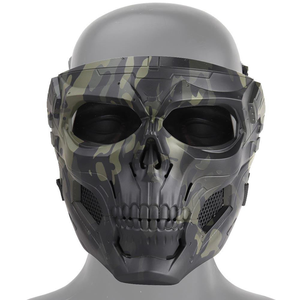 Skull Horror Helmet Mask w/Goggles, Skull Goggle Riding Mask, Motorcycle Goggles Mask, Skull Motocross Riding Sunglasses Comic Role