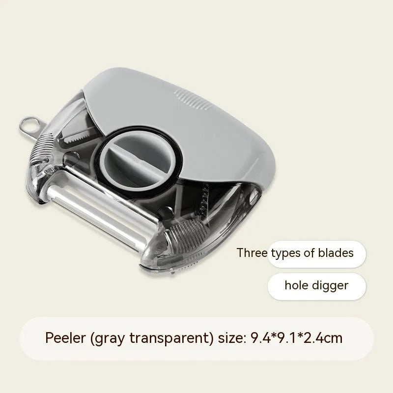 3 In 1 Stainless Steel Peeler Shredder Manual Vegetable Fruit Cutter Multifunctional Scraper Kitchen Tool
