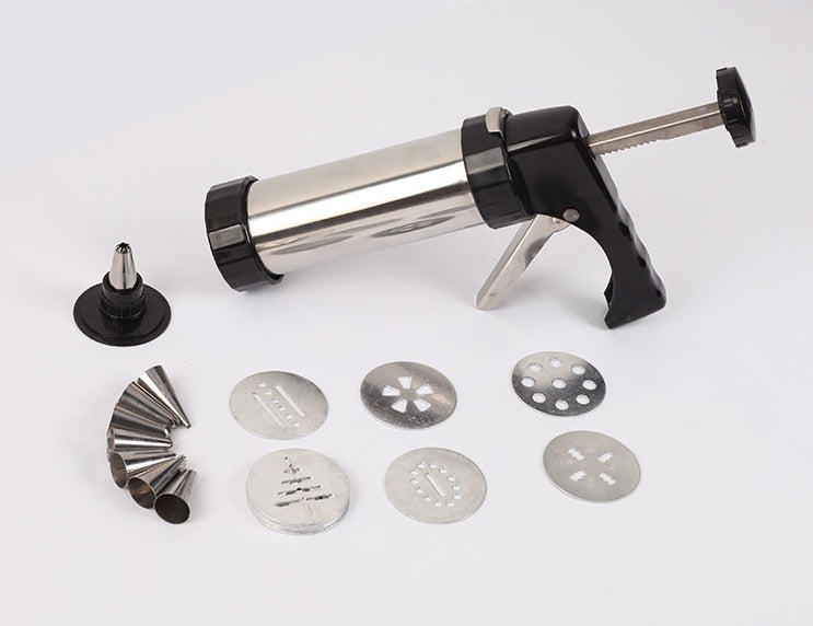 Biscuit Press Biscuit Machine Cookie Press Machine Stainless Steel Biscuit Extruder Press Cookie Gun Kit Set DIY Biscuit Maker Baking