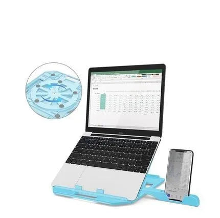 Aluminum Adjustable Height Laptop Stand for Desk Ergonomic Strong Sturdy Design Foldable Computer Notebook Holder in Black and White