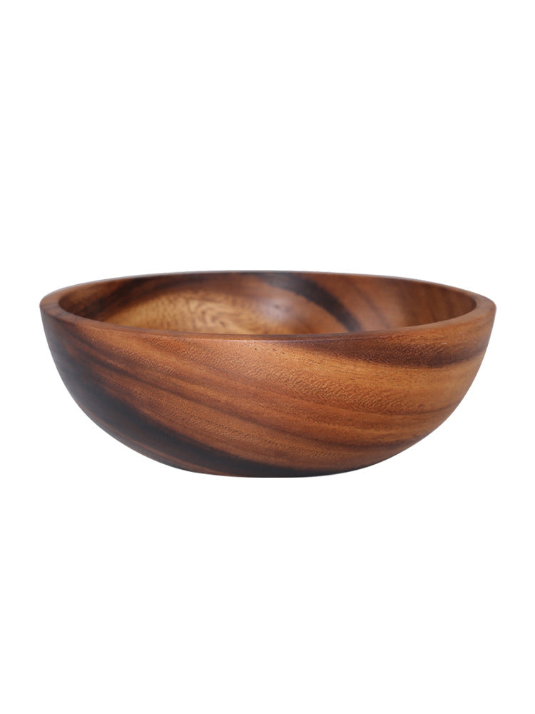 Acacia Wooden Bowls, Small Bowls,Round Wood Salad Bowl, Hand Carved Dip Tray for Serving Popcorn Pasta Candy Cereal Coconut Nuts