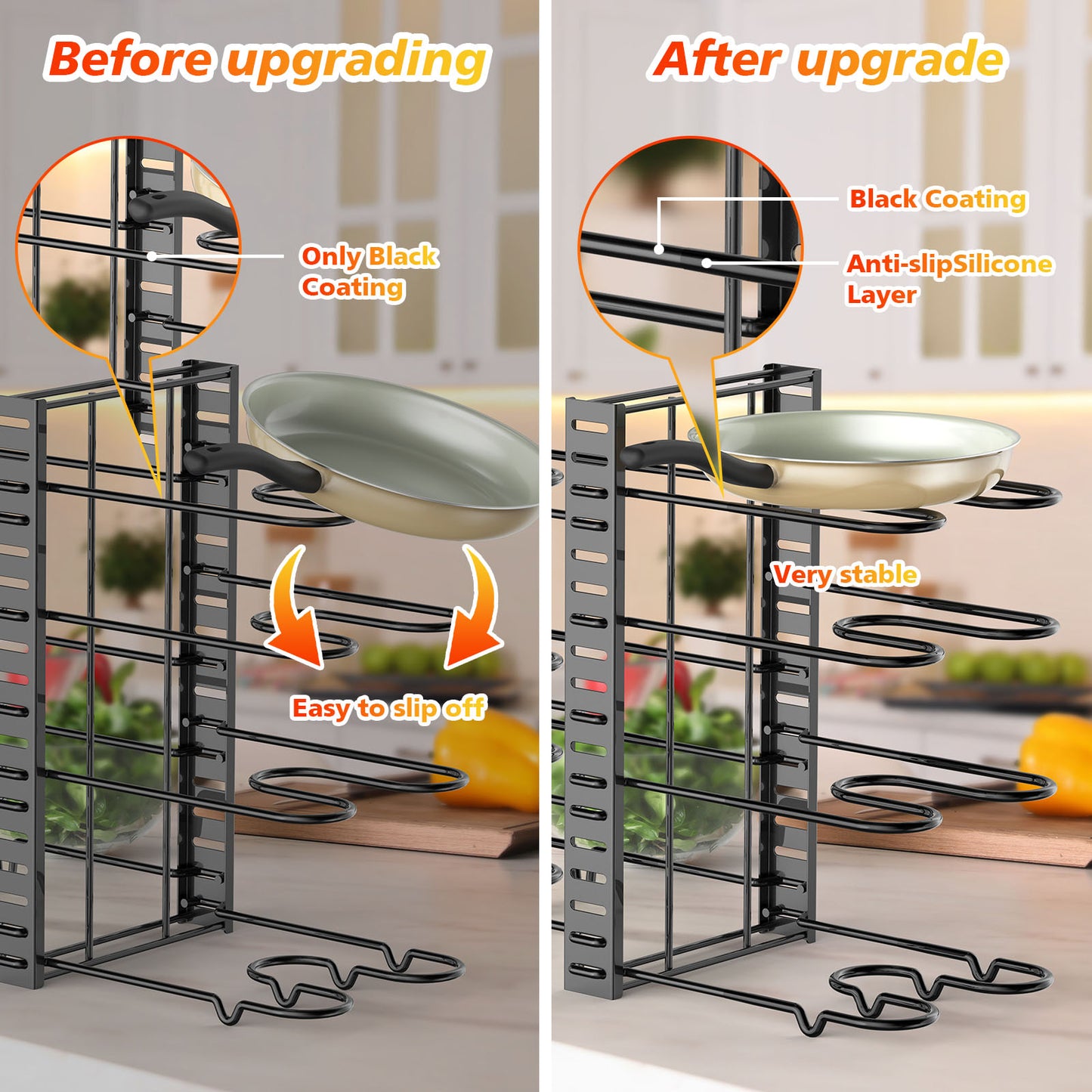 Pot And Pan Organizer, Pot Lid Holders & Pan Rack, Multiple DIY Methods, 8 Tier Pot Racks, Adjustable Kitchen Organization
