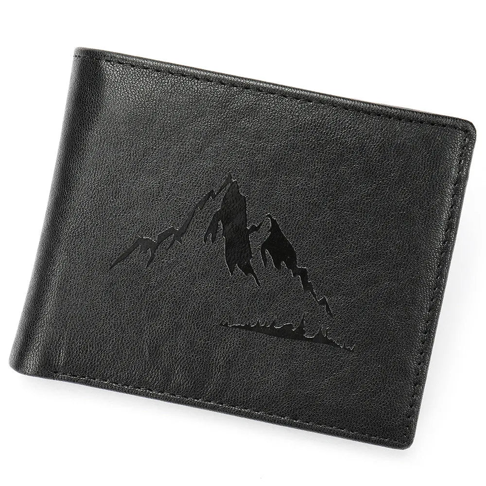 Business Men's Lightweight Genuine Leather Expandable Card Case Wallet