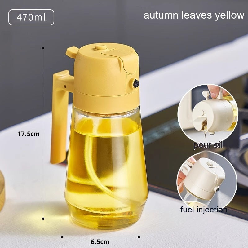 470ML Olive Oil Sprayer Dispenser For Cooking BBQ,2 In 1 Glass Oil Vinegar Soy Sauce Spray,Kitchen Oil Bottle For Air Fryer