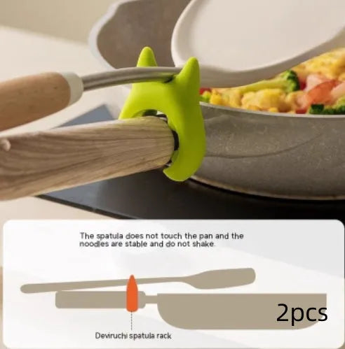 Multifunctional Silicone Spatula Holder Anti Overflow Spoon Holder Cooking Pot Anti Scalding Clip Kitchen Gadgets