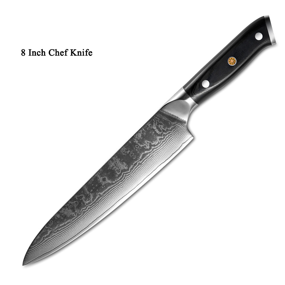 Japanese Damascus Steel Kitchen Knife 20cm Fruit Knife G10 Handle 67 Layer Blade