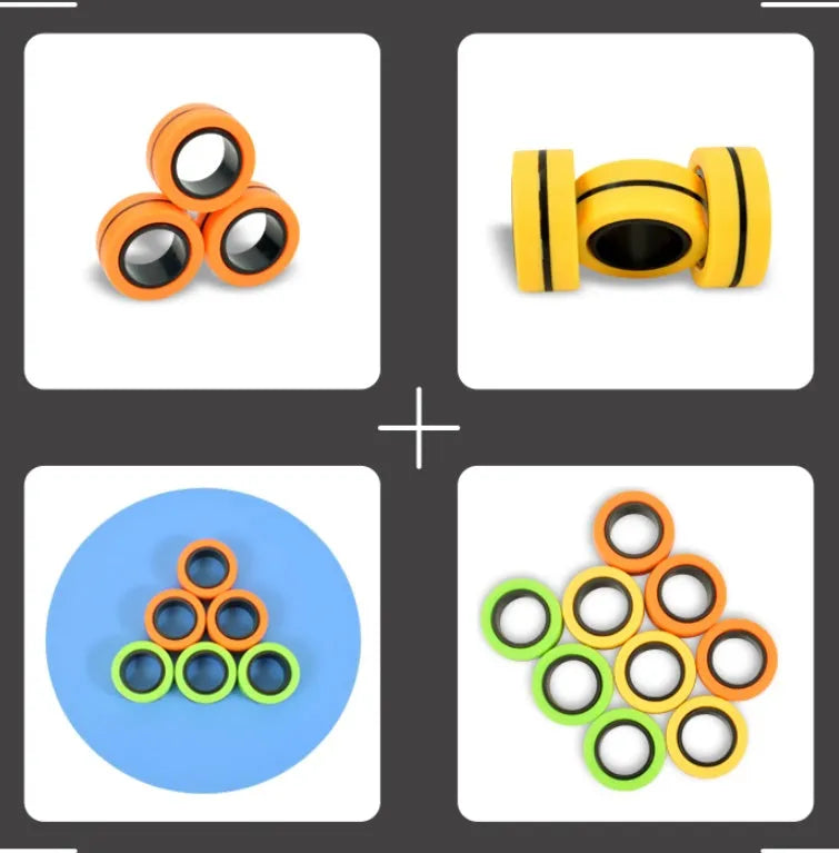 Trendy Magnetic Finger Ring Birthday Gift Set 3pcs and 6pcs Unzip Toys