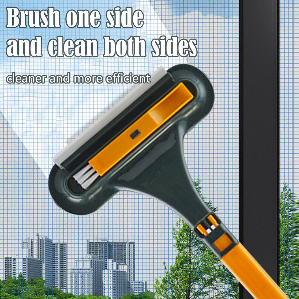 2 IN 1 Glass Cleaning Brush, Car Windshield Home Window Glass Universal Detachable Squeegee Wiper Portable Cleaner Brushes