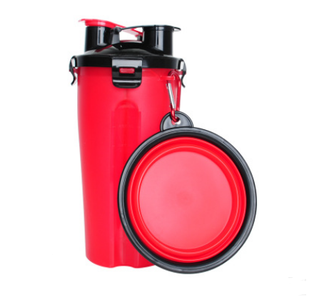 2 In 1 Pet Water Bottle Dispenser Travel Portable Dog Cat Drinking Silicone Bowl