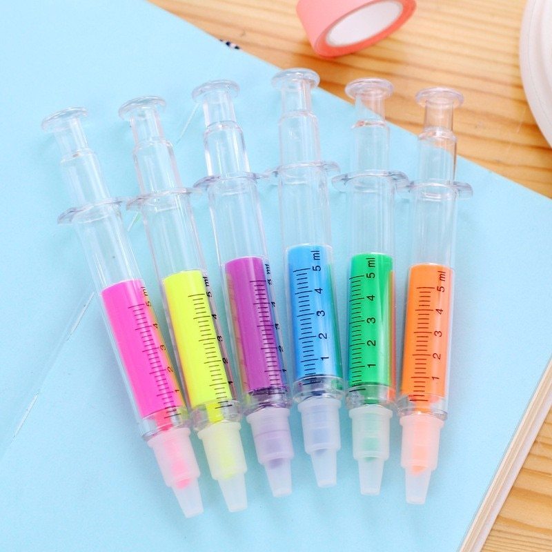 Syringe Pens Bulk Party Favors 36pk- Retractable Fun Nurse Pens, Multi Color Novelty Pens, Nursing School Supplies, Halloween Party Favors