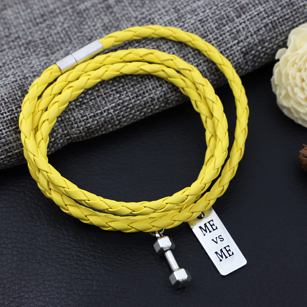 3 Laps Friendship Orange Leather Woven Women Jewelry Bangle Cuff Wristband 60CM PU Rope Bracelet