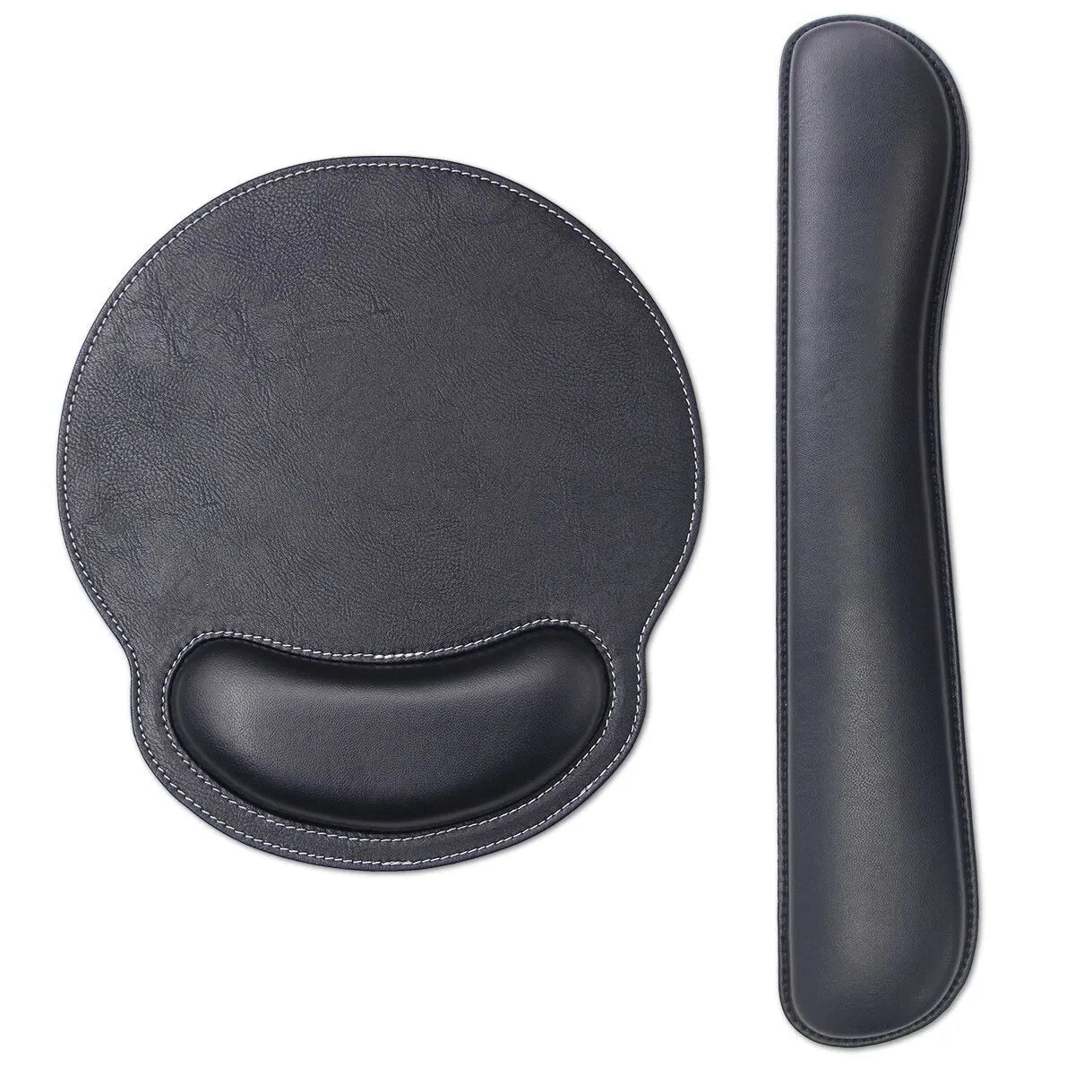 Leather Memory Foam Mouse Wrist Rests Keyboard Holder Black Brown Gray