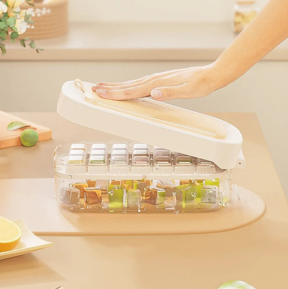 Ice Box High Capacity Ice Cube Tray Grid Food Grade Kitchen Gadget