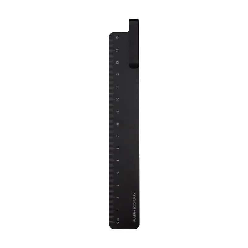 Retro Creativity Metal Aluminum RUMA Bookmark Ruler 15cm Black Grey