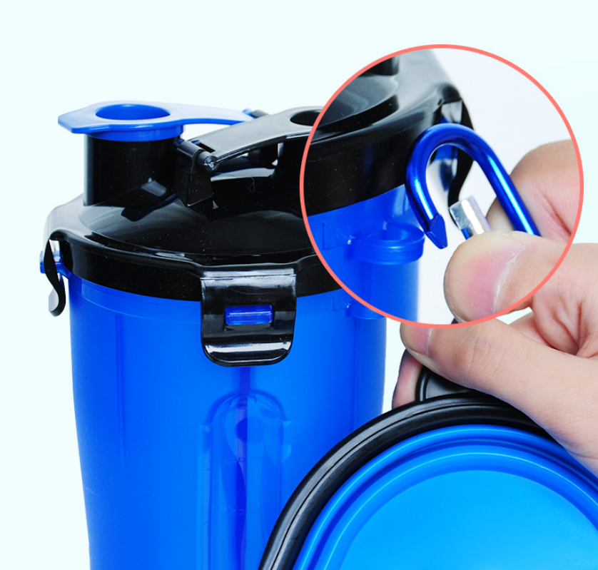 2 In 1 Pet Water Bottle Dispenser Travel Portable Dog Cat Drinking Silicone Bowl