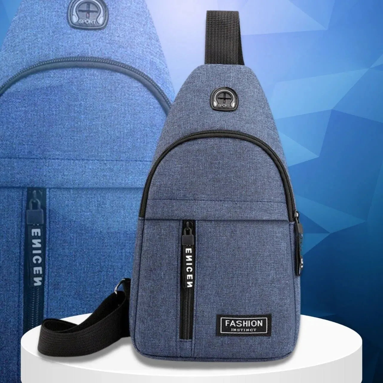 Men and Women Nylon Sling Bag Lightweight Crossbody Shoulder Backpack for Sports Travel and Daily Use
