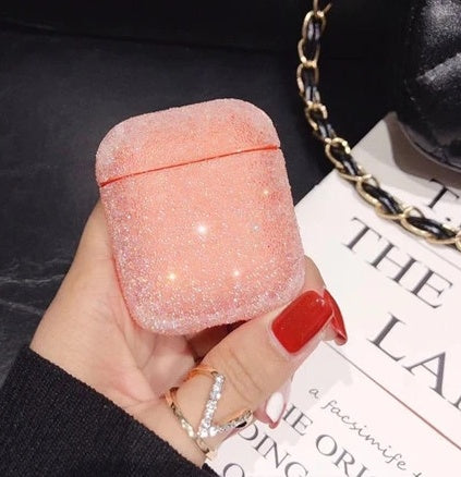 Compatible with AirPods 1 & 2 Case, Keychain+Anti-Lost Strap+Ear Hooks+Watch Band Holder,Protective Bling Crystal Glitter Luxury Shining
