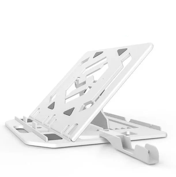 Aluminum Adjustable Height Laptop Stand for Desk Ergonomic Strong Sturdy Design Foldable Computer Notebook Holder in Black and White