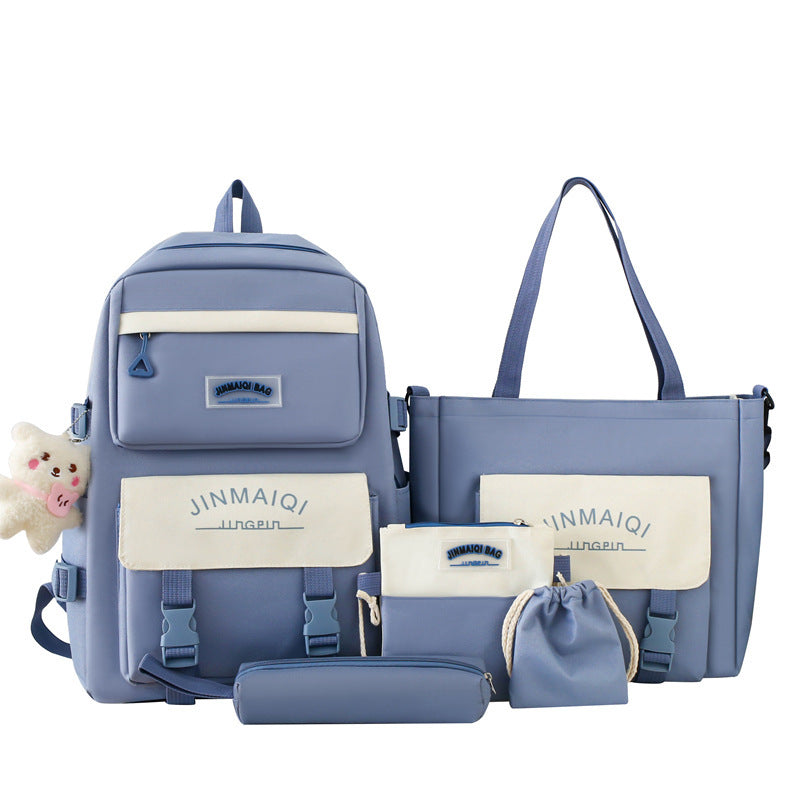 Five-Piece Backpack Large Capacity Set