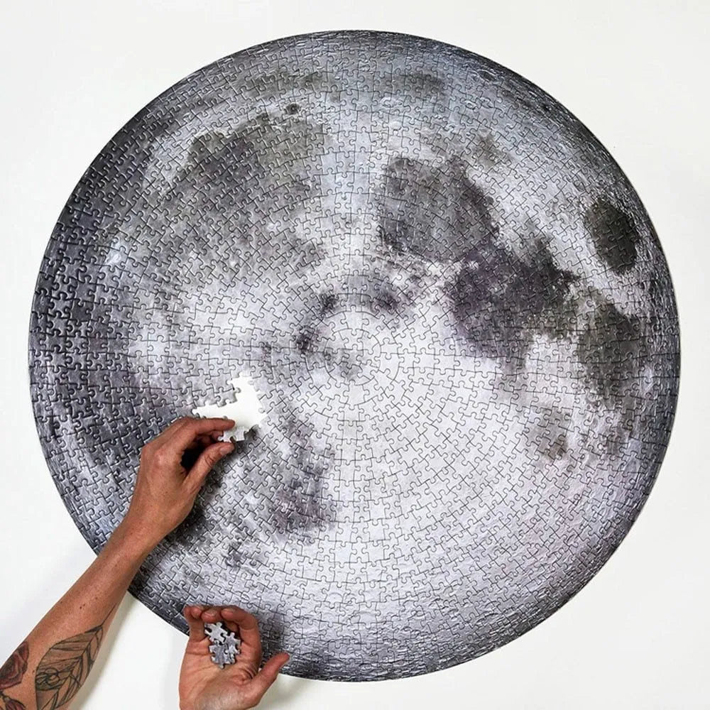 Moon Earth Jigsaw Puzzle 1000 Pieces Large Round Space Design Fun Challenging Gift