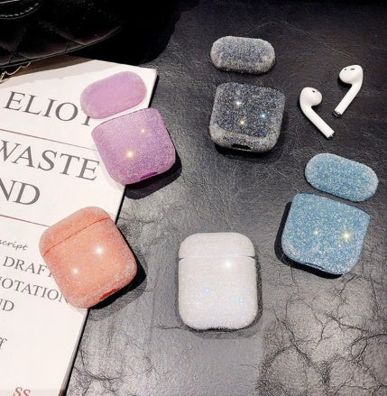 Compatible with AirPods 1 & 2 Case, Keychain+Anti-Lost Strap+Ear Hooks+Watch Band Holder,Protective Bling Crystal Glitter Luxury Shining