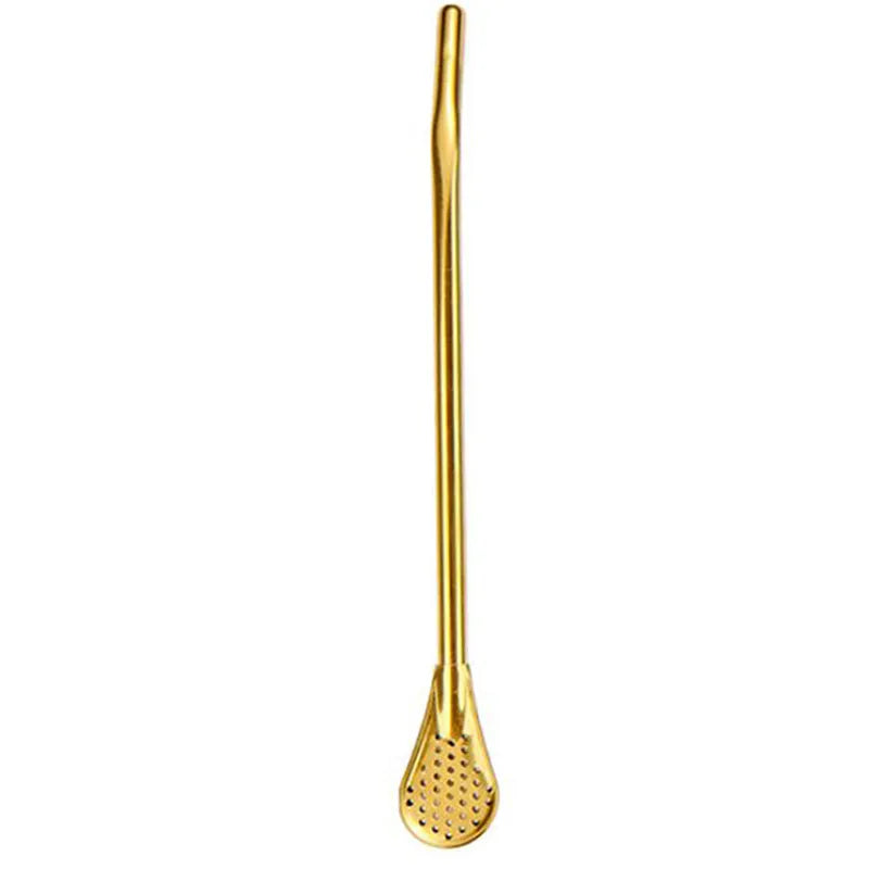 Stirring Spoon With Stainless Steel Filter Straw For Adults