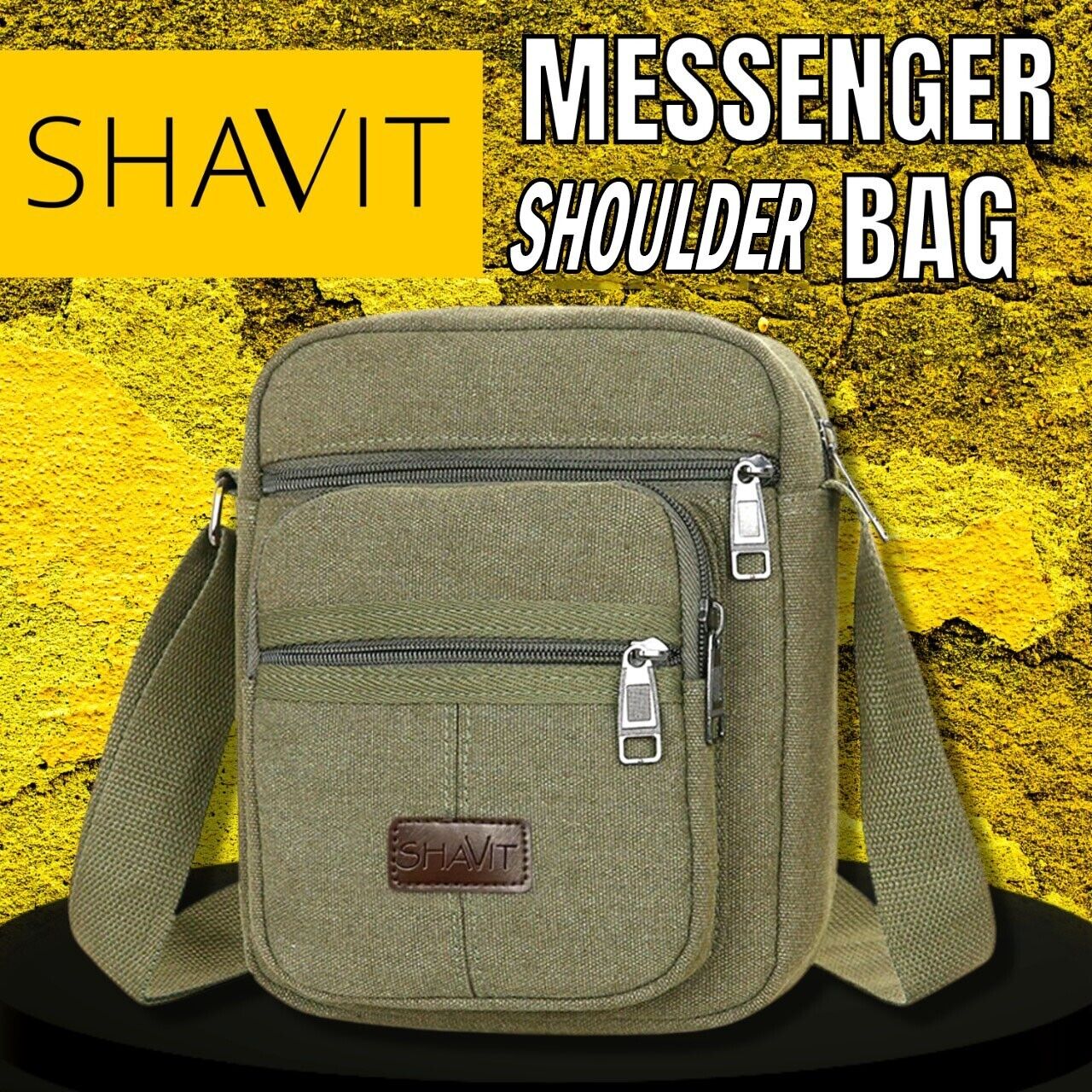 Men's Retro Vintage Canvas Crossbody Messenger Bag – Casual Shoulder Satchel for School, Work & Travel