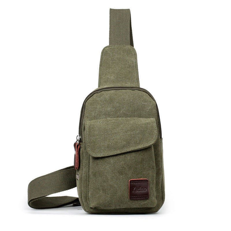 Men's Chest Small Backpack Casual Waist Bag – Canvas Mini Crossbody Bag with Camera Pocket