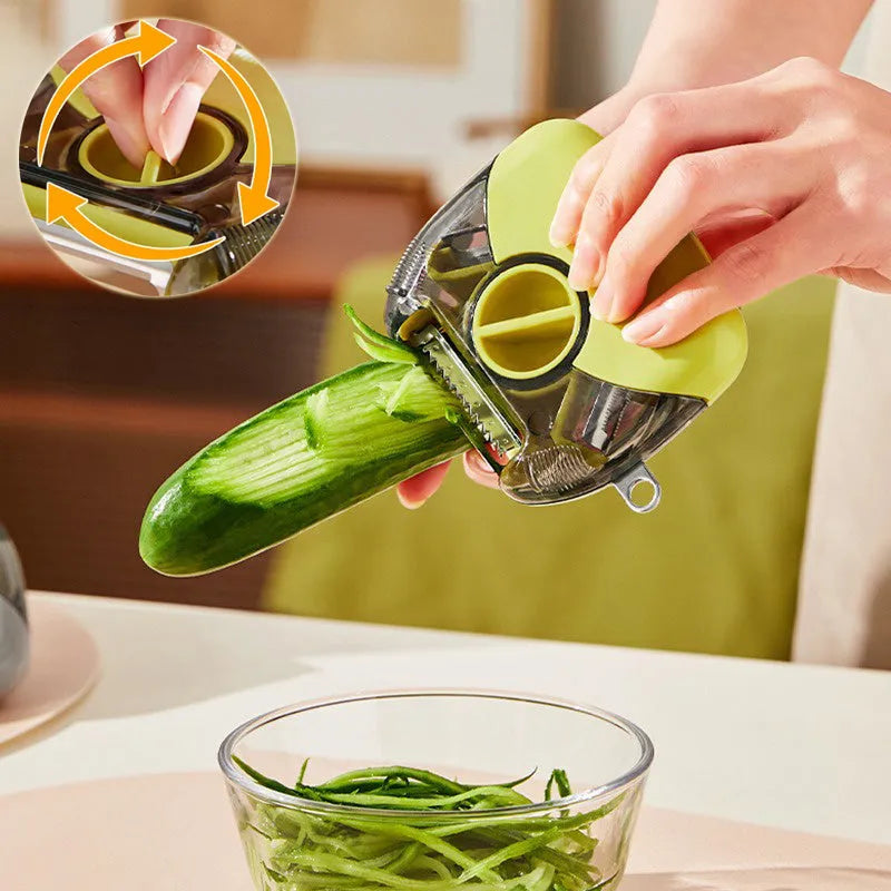 3 In 1 Stainless Steel Peeler Shredder Manual Vegetable Fruit Cutter Multifunctional Scraper Kitchen Tool
