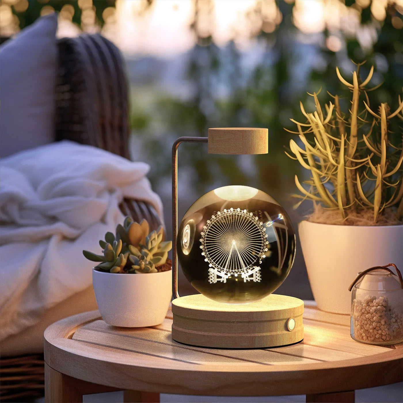 Crystal Ball Cosmic Dinosaur Indoor Night Light USB Powered Warm Bedside Lamp Birthday Gift