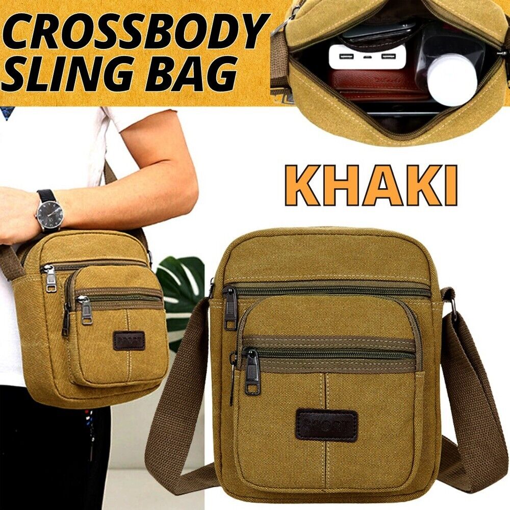 Men's Retro Canvas Crossbody Messenger Bag – Casual Shoulder Satchel for Travel, Work & Daily Use