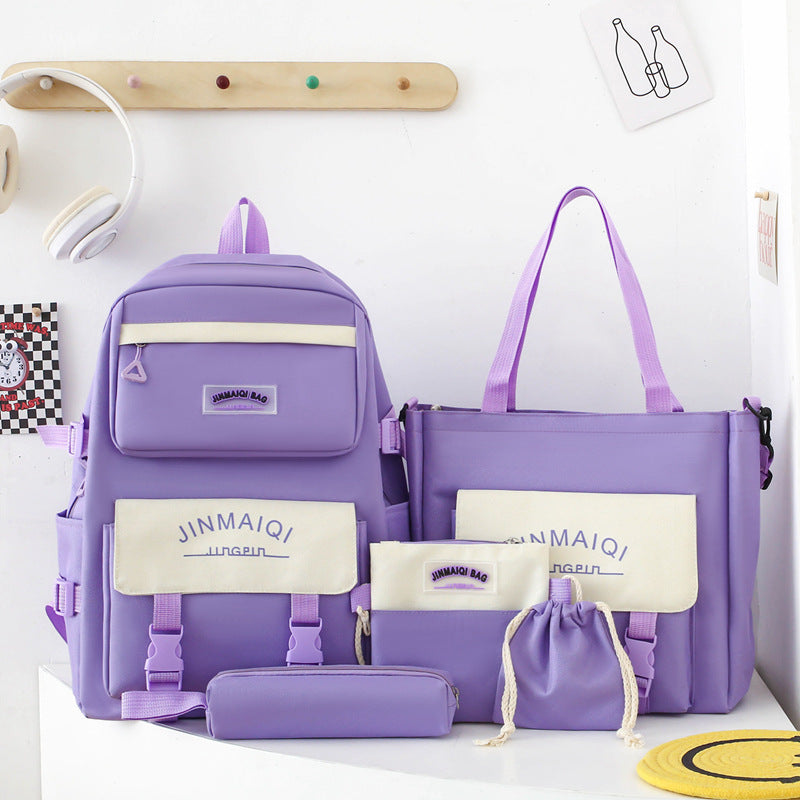 Five-Piece Backpack Large Capacity Set