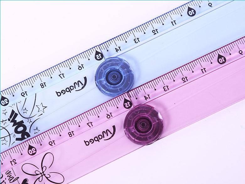 Folding Ruler 30cm Widened Rotary Ruler Folding Ruler Multi Acrylic Folding Ruler Angle Measurement Ruler Clear Flexible Black and White Rulers