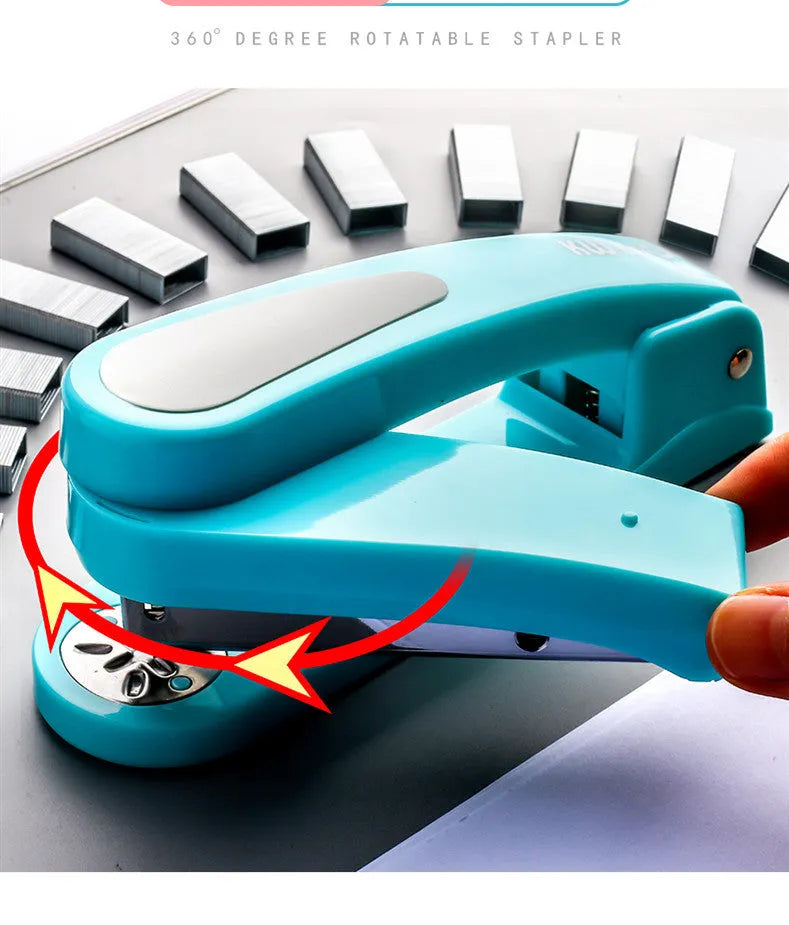 Rotatable Stapler For Students 360 Degree Binding Tool With Multiple Directions And Sheet Capacity