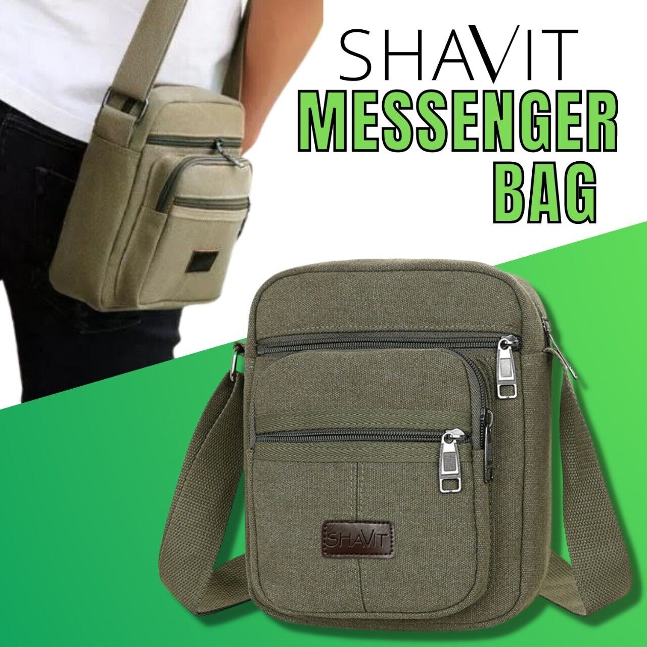 Men's Retro Vintage Canvas Crossbody Messenger Bag – Casual Shoulder Satchel for School, Work & Travel