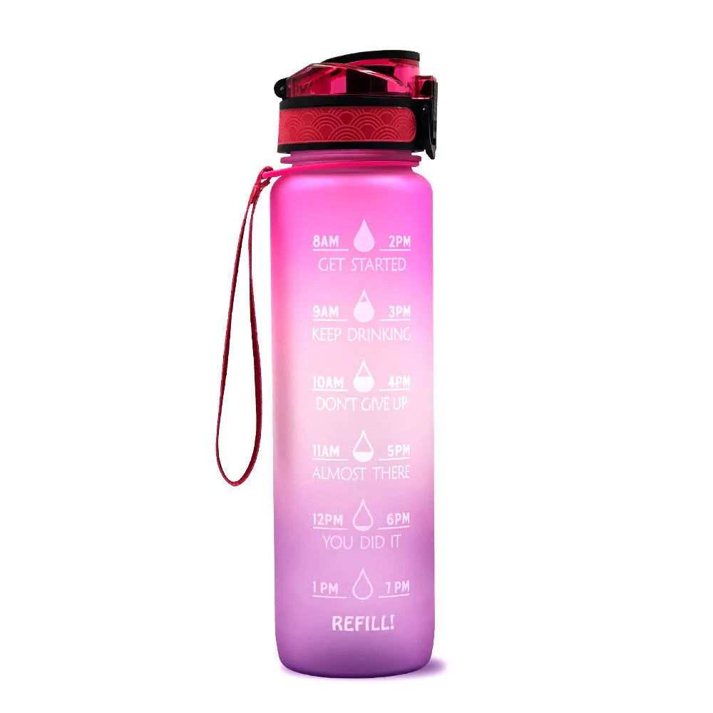 1 Liter Tritan Water Bottle With Time Marker Leakproof Cup For Sports Fitness Activities