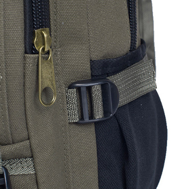 Men's Canvas Backpack – Durable Zipper Student Bag for School & Daily Use