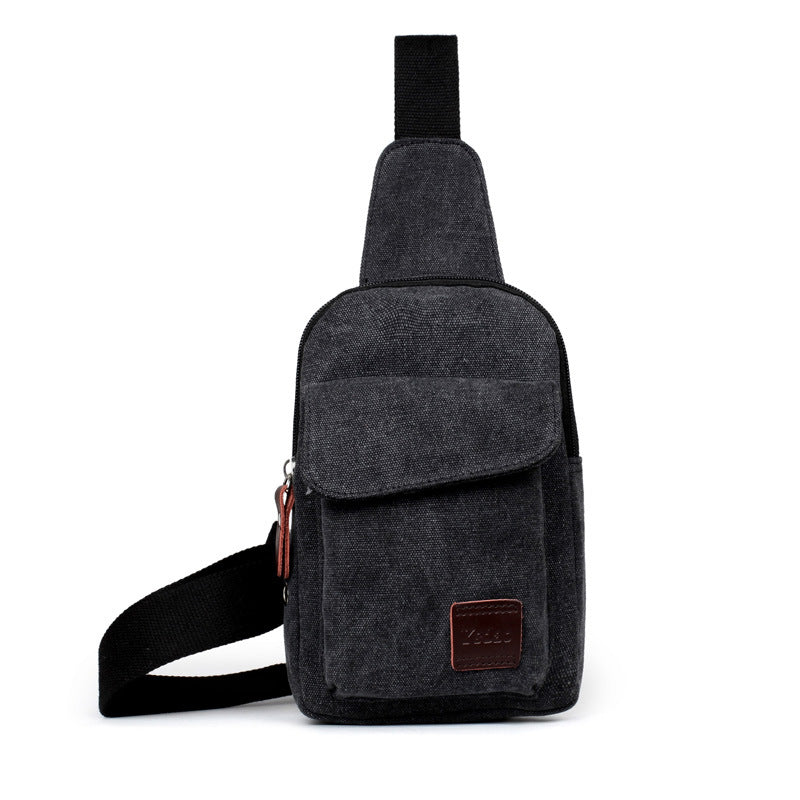 Men's Chest Small Backpack Casual Waist Bag – Canvas Mini Crossbody Bag with Camera Pocket