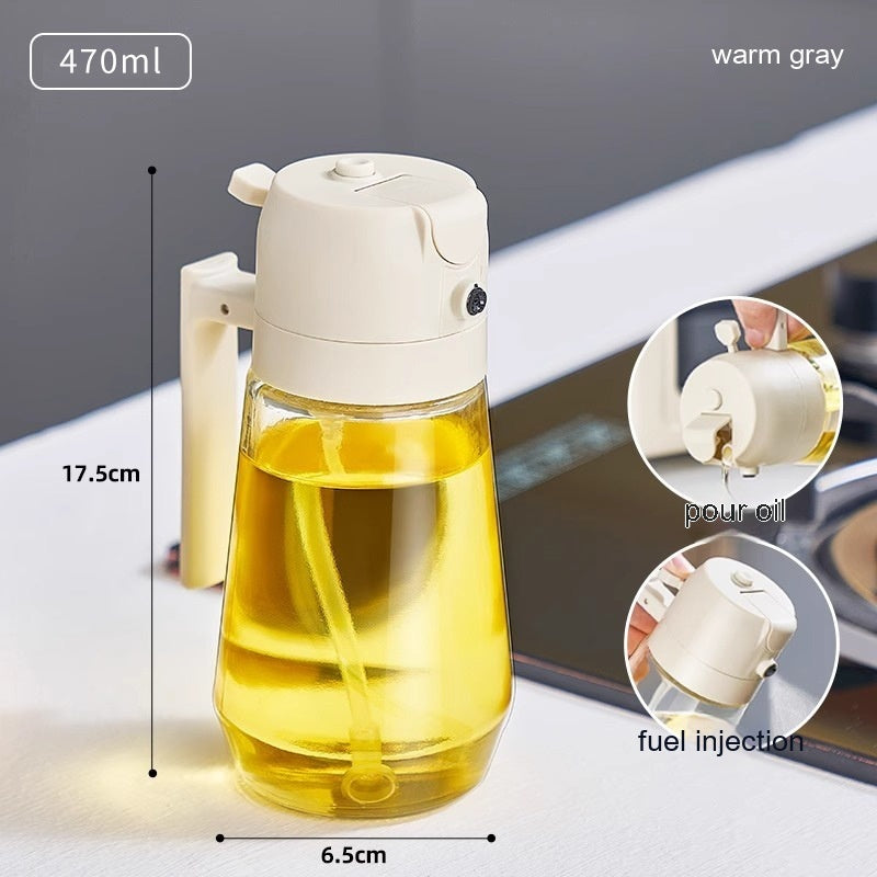 470ML Olive Oil Sprayer Dispenser For Cooking BBQ,2 In 1 Glass Oil Vinegar Soy Sauce Spray,Kitchen Oil Bottle For Air Fryer