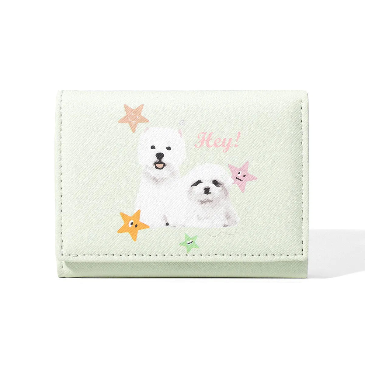 Cute Ladies Card Holder Fashion Cross Pattern Three Fold Animal Print Wallet in Multiple Colors