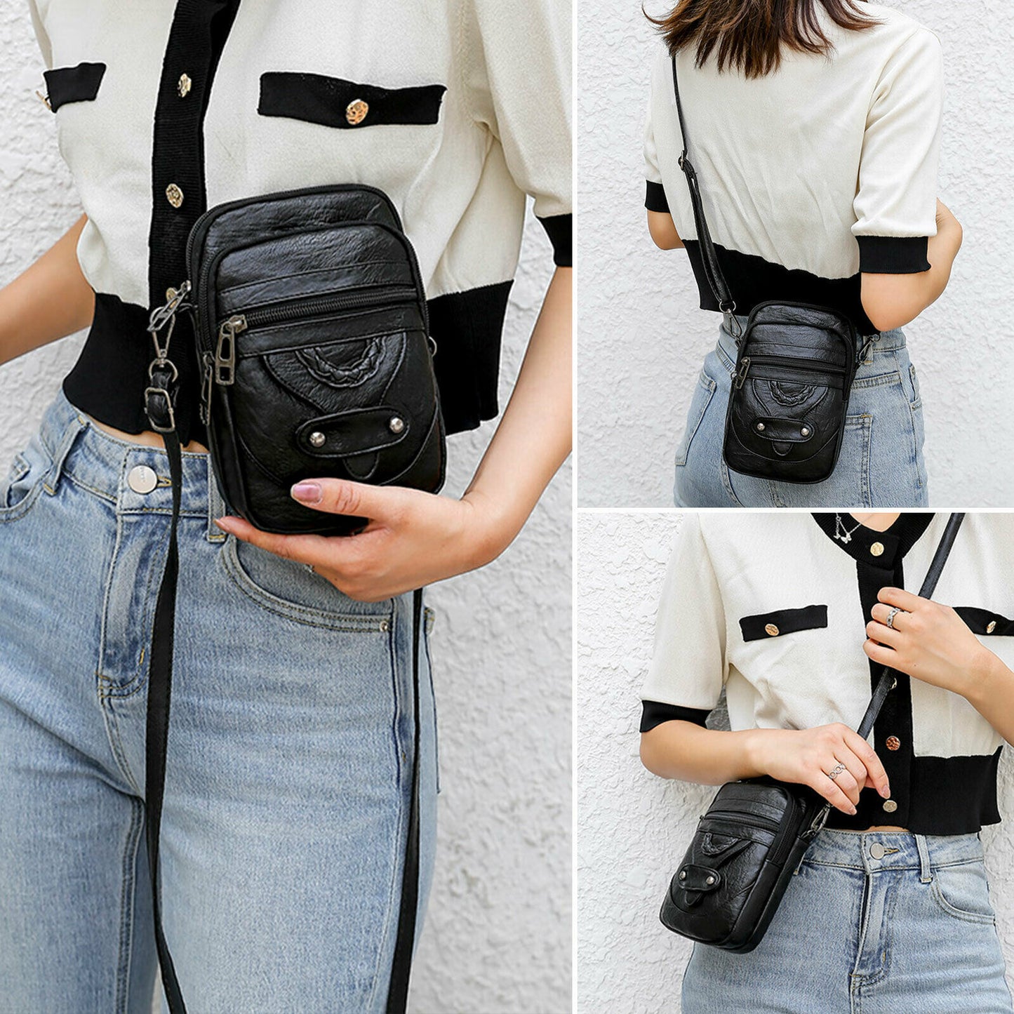 Cross-body Small Cell Phone Case – Stylish PU Leather Phone Purse Wallet Shoulder Bag for Women
