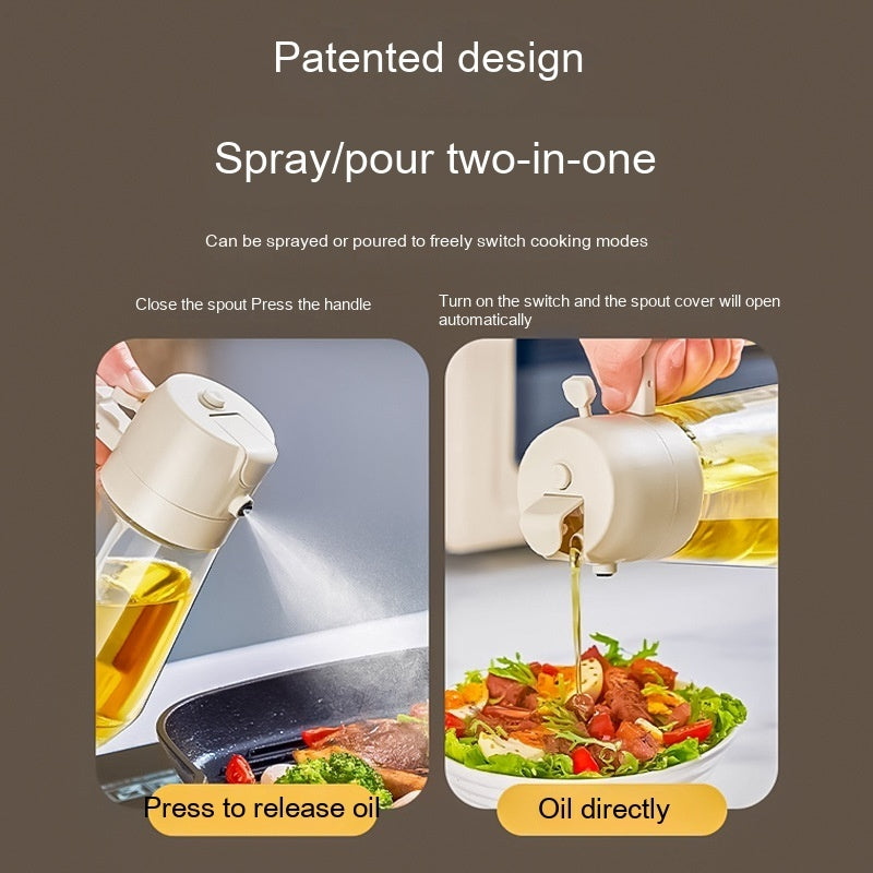 470ML Olive Oil Sprayer Dispenser For Cooking BBQ,2 In 1 Glass Oil Vinegar Soy Sauce Spray,Kitchen Oil Bottle For Air Fryer