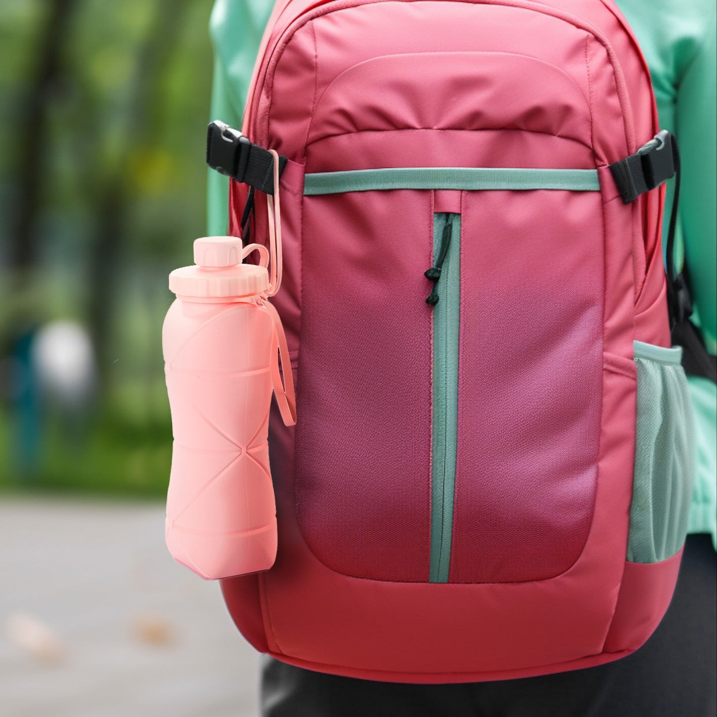 600ml Folding Silicone Water Bottle, Sports Water Bottle, Outdoor Travel Portable Water Cup,Running Riding Camping Hiking water bottle