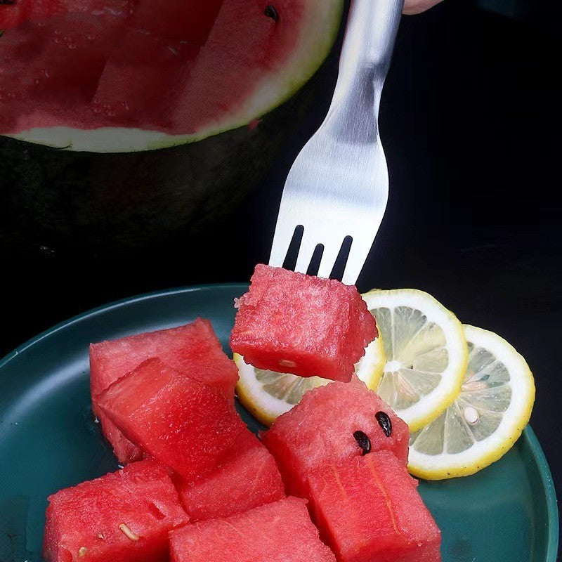 2 In 1 Watermelon Fork Slicer Multi-purpose Stainless Steel Watermelon Slicer Cutter