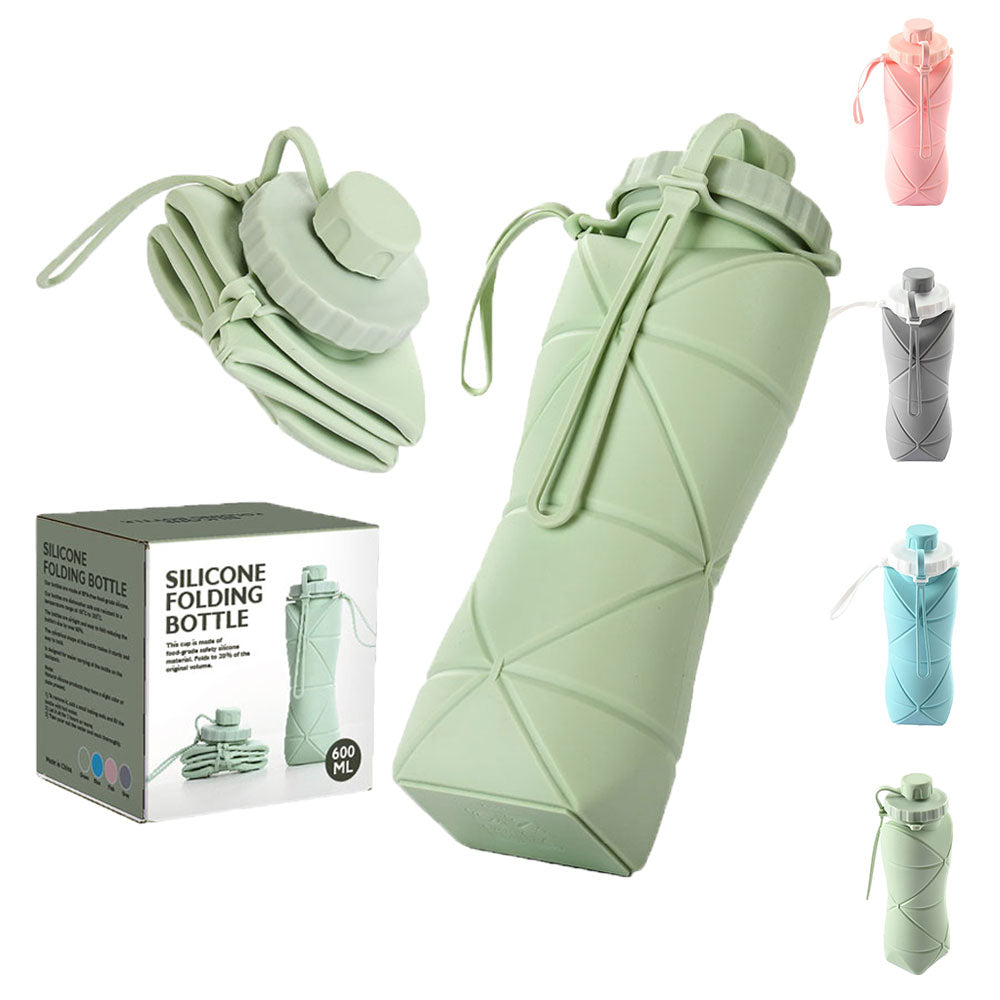 600ml Folding Silicone Water Bottle, Sports Water Bottle, Outdoor Travel Portable Water Cup,Running Riding Camping Hiking water bottle